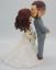 Picture of Forehead Kissing Wedding Cake Topper, Buzz Cut Hairstyle Groom and Half- Do hairstyle Bride topper