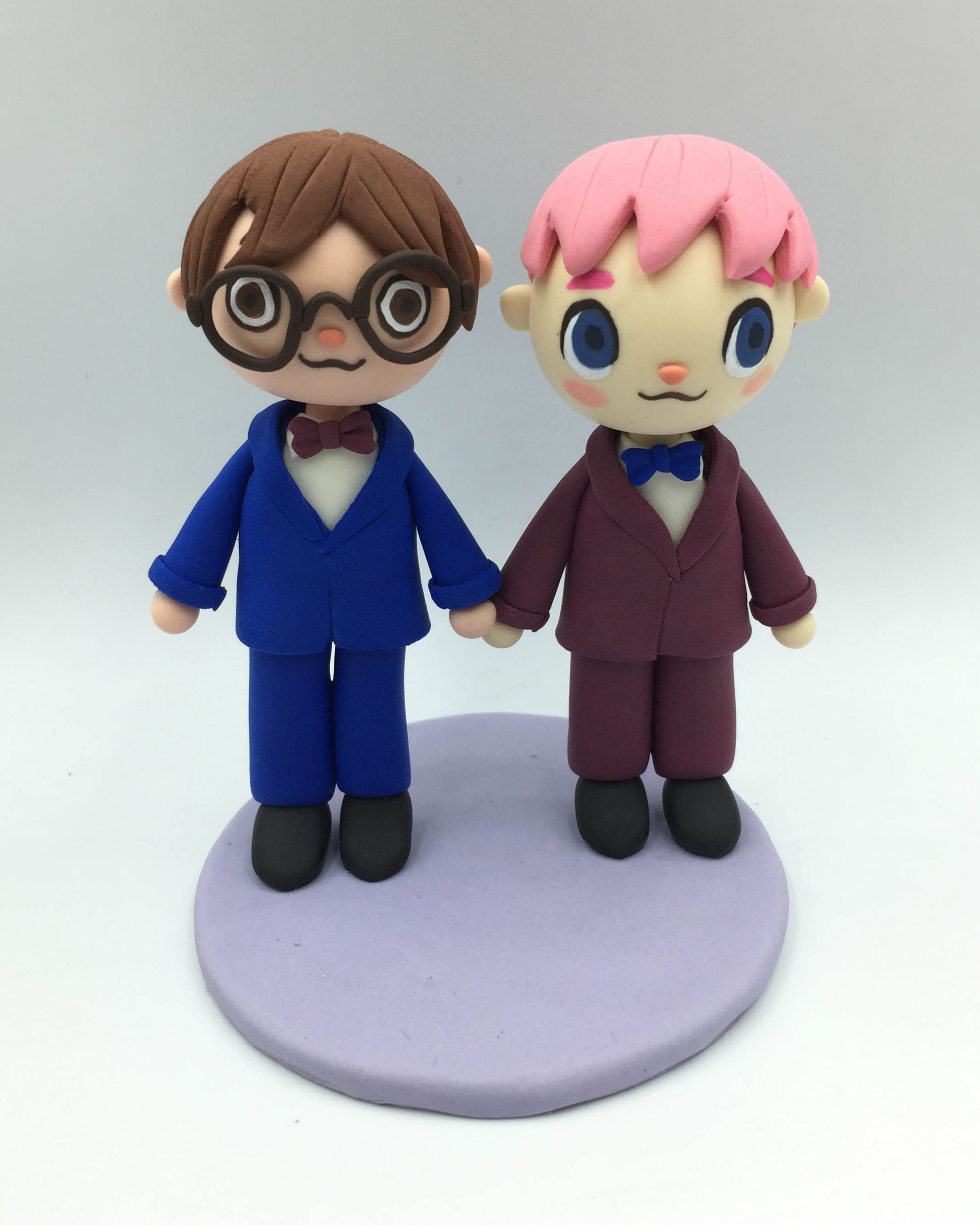 Picture of Gay Animal Crossing Wedding Cake Topper, Same Sex Game Commission Cake Topper