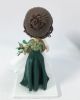 Picture of Lesbian Wedding Cake Topper, Bride & Bride Wedding Clay Figurine, Emerald Wedding Cake Topper