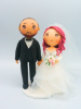 Picture of Unique wedding cake topper, Pink hair Bride and Groom Wedding Cake Topper