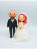 Picture of Unique wedding cake topper, Pink hair Bride and Groom Wedding Cake Topper