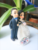 Picture of Beautiful wedding dress clay doll, Blue wedding topper