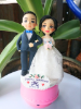 Picture of Beautiful wedding dress clay doll, Blue wedding topper
