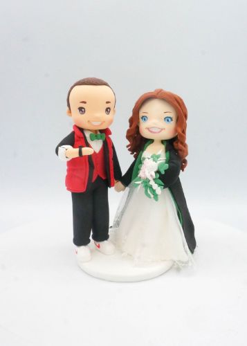 Picture of Back to the Future and Harry Potter wedding cake topper, Marty Mcfly groom figurine