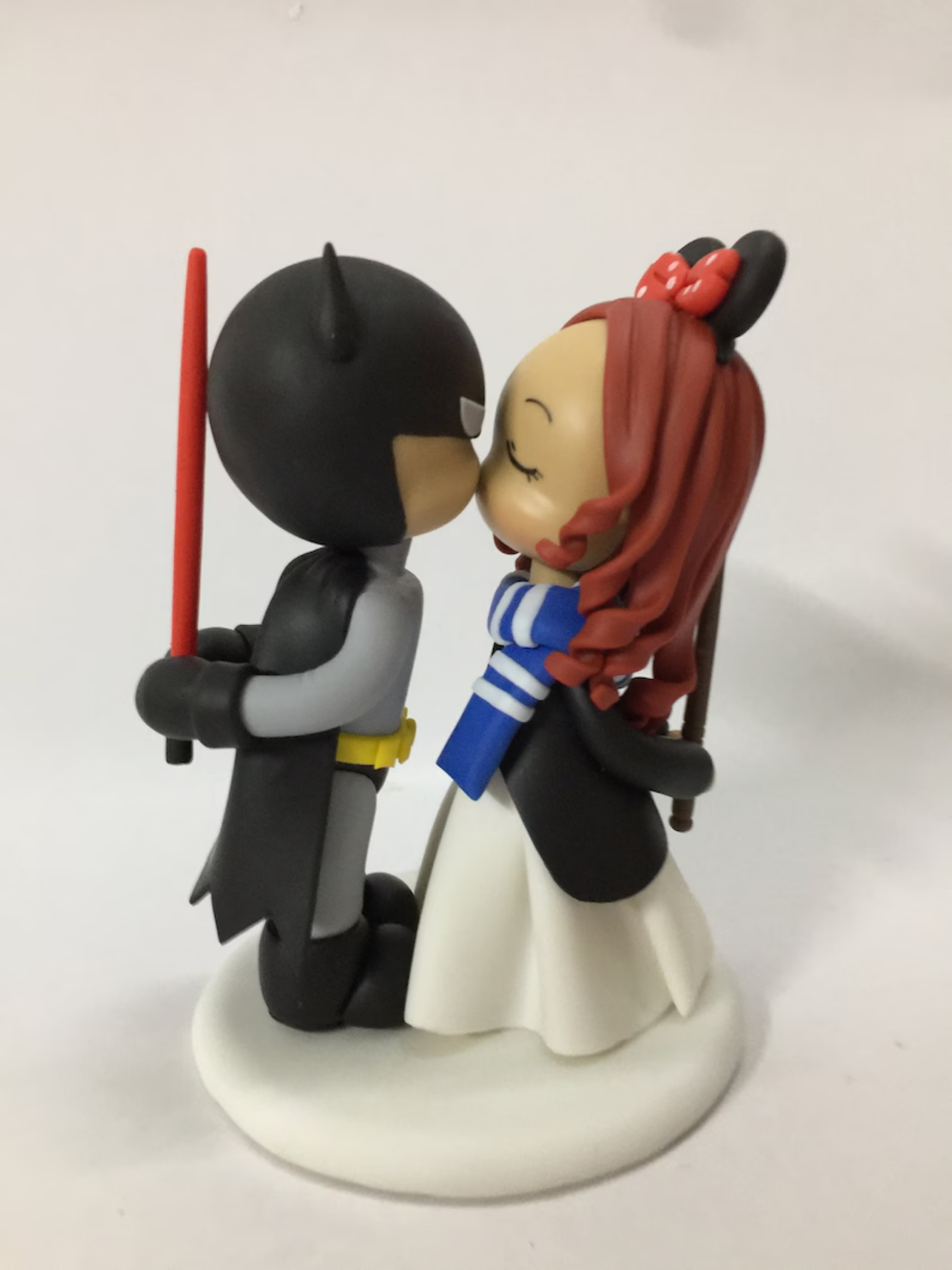 Picture of Batman Groom & Ravenclaw Bride Wedding Cake Topper,  Superhero Themed Cake, Movie Inspired Wedding