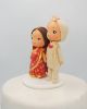 Picture of Indian Wedding Cake Topper, Chubby Bride & Groom wedding topper, Plus Size Wedding Couple