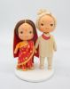 Picture of Indian Wedding Cake Topper, Chubby Bride & Groom wedding topper, Plus Size Wedding Couple