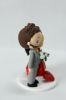 Picture of Chinese Bride & American Groom Wedding Cake Topper,  Mini Interracial Couple Clay Figurine