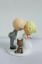 Picture of Stubble Beard Bald Groom & Updo Blonde Hair Bride Wedding  Cake Topper, Kissing Bride & Groom with a Cat Figurine