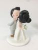 Picture of Kissing Mr. & Mrs. Wedding Cake Topper, White Wedding Theme