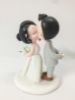 Picture of Kissing Mr. & Mrs. Wedding Cake Topper, White Wedding Theme