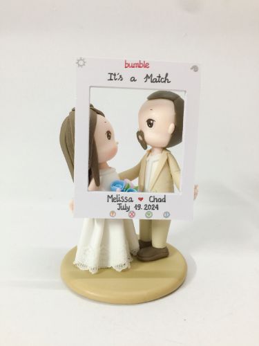 Picture of Bumble Wedding Cake Topper, It's A Match Cake Topper, Gifts for Dating App Couples