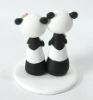 Picture of Panda Wedding Cake Topper, Panda Bride & Groom Clay Figurine