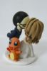 Picture of Kissing Glasses Groom &  Bride Wedding Cake Topper with Charmander Clay Figurine, Wedding Gifts for Pokemon Fans