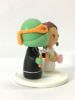Picture of Mini Ninja Turtle Wedding Cake Topper, Mike Groom Clay Figurine 