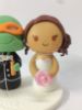 Picture of Mini Ninja Turtle Wedding Cake Topper, Mike Groom Clay Figurine 