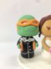 Picture of Mini Ninja Turtle Wedding Cake Topper, Mike Groom Clay Figurine 