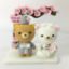 Picture of Rilakkuma wedding cake topper with Cherry Blossom Arch, Japanese Inspired Wedding Cake Decor, Sakura theme Cake Topper