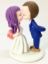 Picture of Purple Hair Bride & Buzzcut Groom Wedding Cake Topper, Mr. & Mrs. Engagement Topper, 1 Year Anniversary Gift for Couples