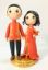 Picture of Traditional Chinese Bride & Groom Wedding Cake Topper, Ma Gua Groom & Cheongsam Bride Wedding Topper