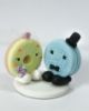Picture of Donut Bride & Oreo Groom Wedding Cake Topper, Baker Wedding Cake Topper, Pink & Blue wedding theme