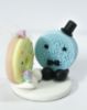 Picture of Donut Bride & Oreo Groom Wedding Cake Topper, Baker Wedding Cake Topper, Pink & Blue wedding theme