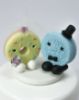 Picture of Donut Bride & Oreo Groom Wedding Cake Topper, Baker Wedding Cake Topper, Pink & Blue wedding theme
