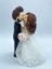 Picture of Pastel Themed Wedding Cake Topper, Sweet Kiss Wedding Cake Topper, Fairytale 3D Floral Lace Wedding Dress