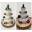 Picture of Custom Naked Wedding Cake With Topper Replica Figurine, Woodland Wedding Cake Ornament