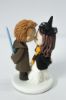 Picture of Jedi Groom & Wizard Bride Wedding Cake Topper, Star Wars & Harry Potter Wedding Theme, Movie Fandom Wedding Decor