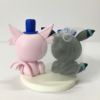 Picture of Shiny Umbreon & Espeon Wedding Cake Topper, Handmade Pokemon Clay Figurine,  Gamers Engagement Party Decor