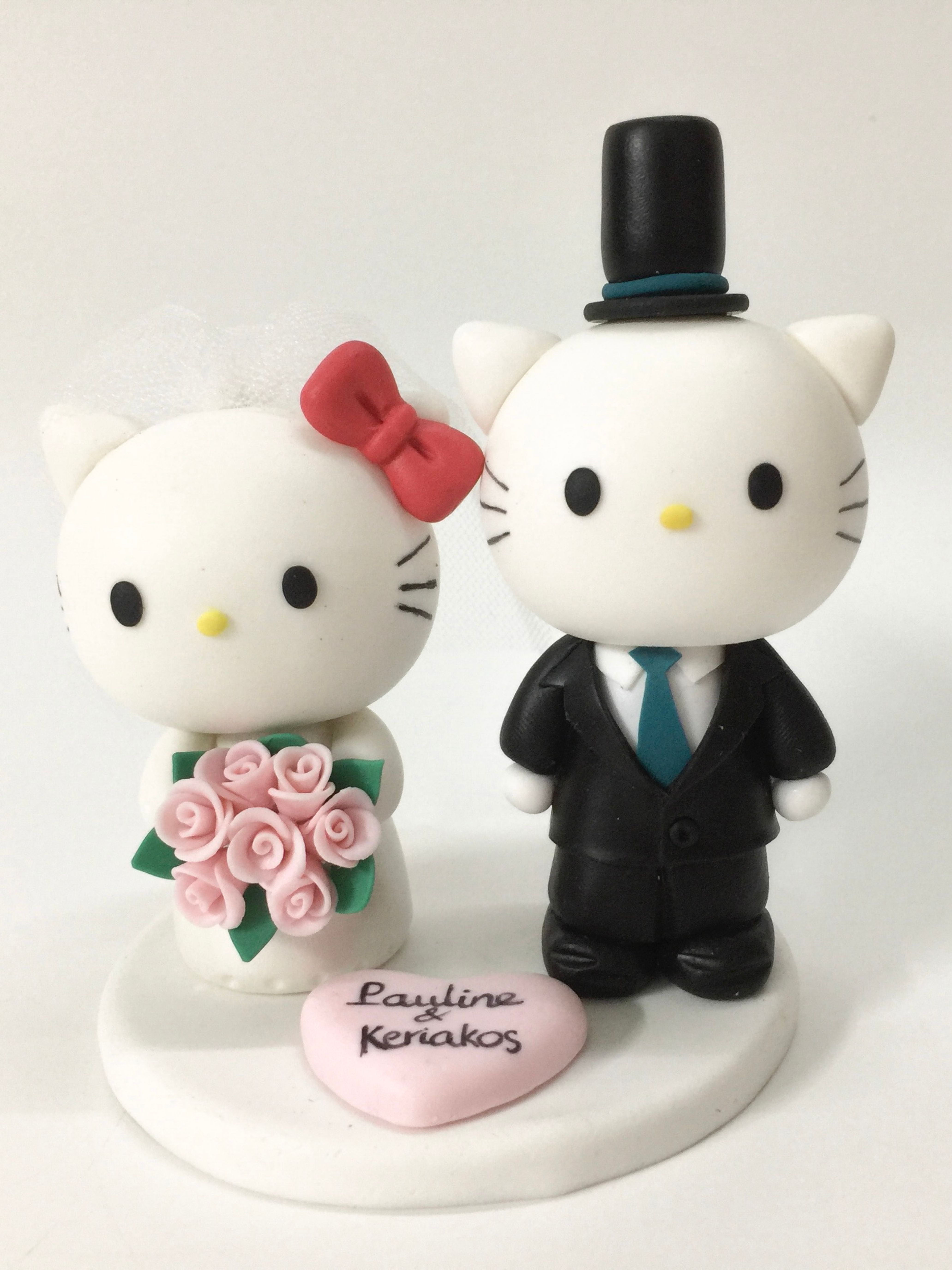 Picture of Hello Kitty & Daniel Wedding Cake Topper, Cute Bridal Shower Gifts, Hello Kitty Wedding Keepsake