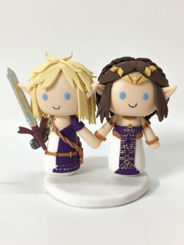 Picture of Lesbian Zelda Wedding Cake Topper, Princess Zelda Figurine, Same Sex Wedding Decor, Gifts for Gamers