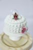 Picture of Custom 1 tier cake ornament with topper and high stand, First Christmas married ornament