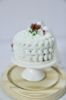 Picture of Custom 1 tier cake ornament with topper and high stand, First Christmas married ornament