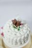 Picture of Custom 1 tier cake ornament with topper and high stand, First Christmas married ornament