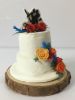 Picture of Silhouette Bride & Groom Wedding Cake Ornament, Boho Wedding Keepsake, Autumn Theme Anniversary Gift