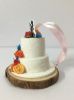 Picture of Silhouette Bride & Groom Wedding Cake Ornament, Boho Wedding Keepsake, Autumn Theme Anniversary Gift