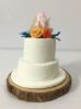 Picture of Silhouette Bride & Groom Wedding Cake Ornament, Boho Wedding Keepsake, Autumn Theme Anniversary Gift