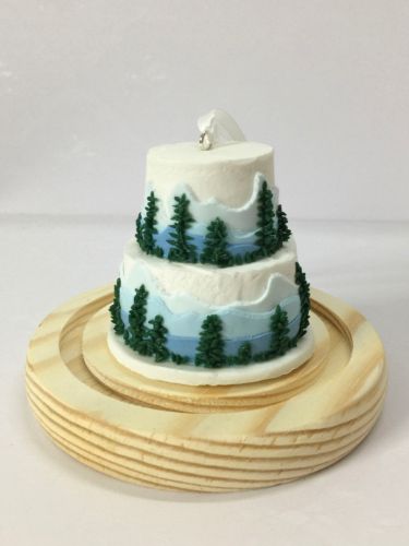 Picture of Woodland Wedding Cake Ornament, Custom Wedding Cake Replica, Cake miniature