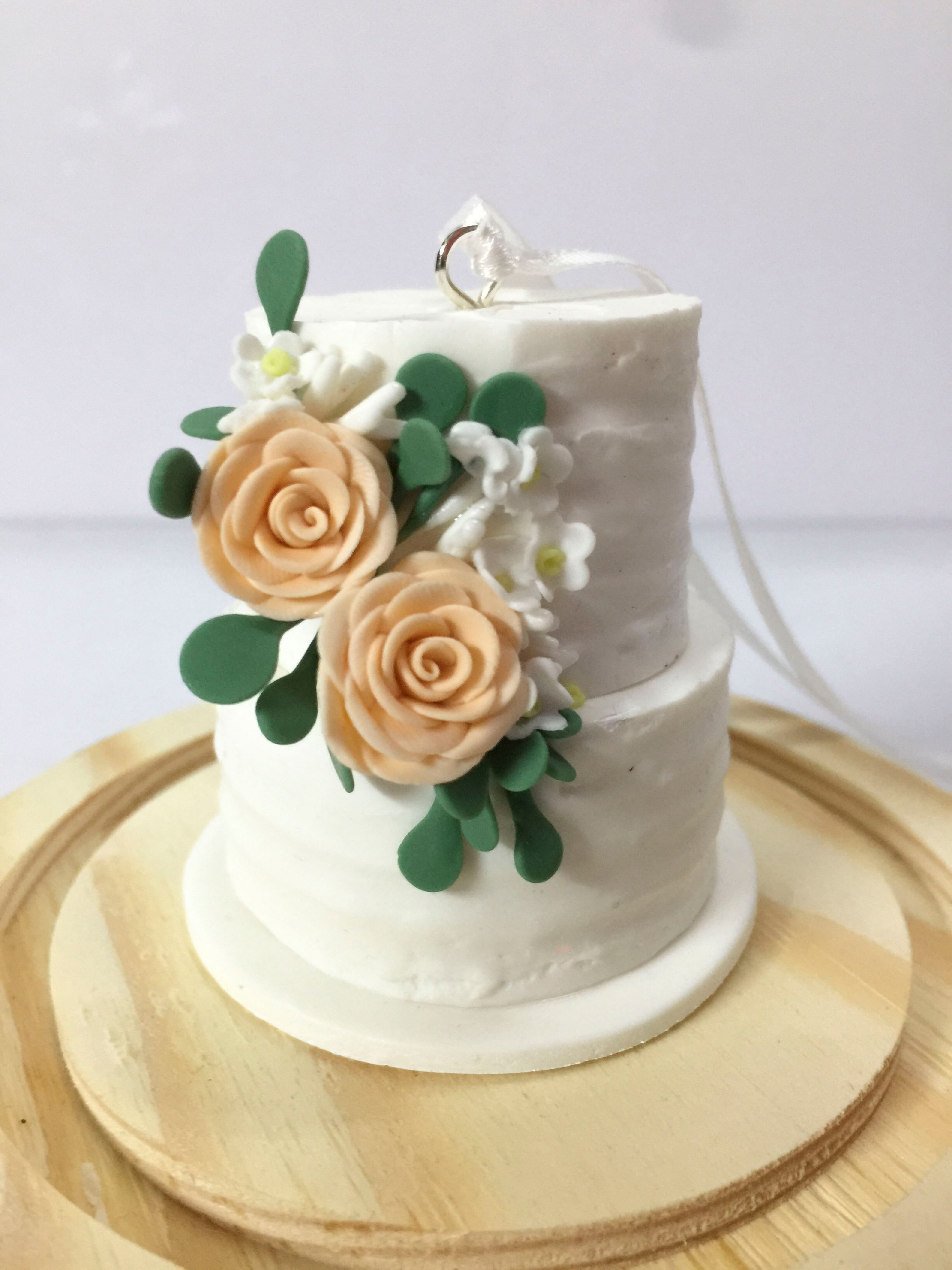 Picture of 2 tiers Wedding Cake Ornament, First Year Married Anniversary Gift