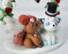 Picture of Vulpix & Alolan Vulpix Wedding Cake Topper with Heart Arch, Kissing Vulpix Couple Figurine, Pokemon Party Decor