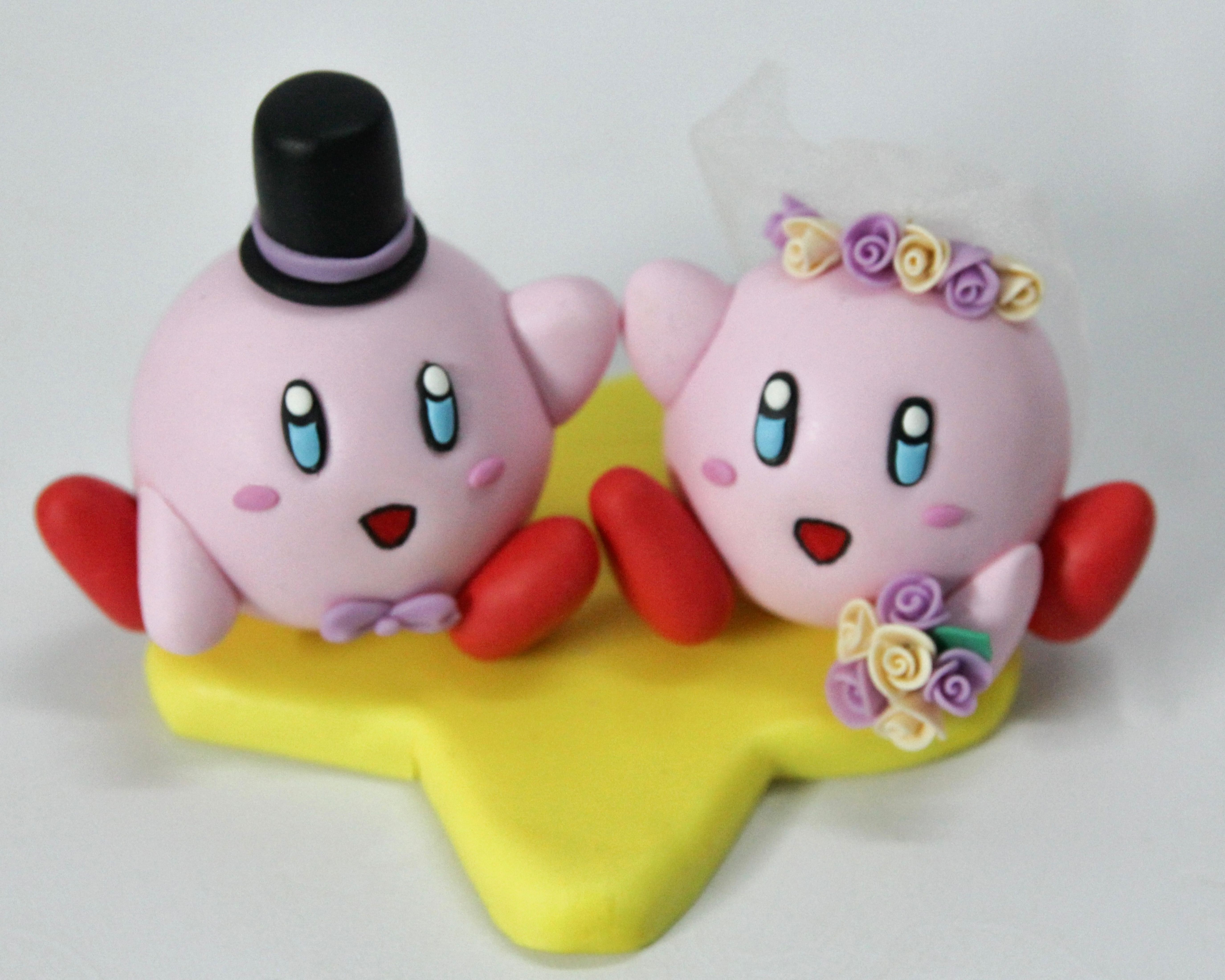 Picture of Kirby Star Wedding Cake Topper, Yellow & Purple Wedding Theme, Gamer wedding topper, Birthday Gifts for Kirby Lovers