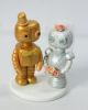 Picture of Robot wedding cake topper, Steampunk wedding cake topper, Gold & silver anniversary