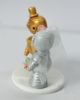 Picture of Robot wedding cake topper, Steampunk wedding cake topper, Gold & silver anniversary