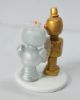 Picture of Robot wedding cake topper, Steampunk wedding cake topper, Gold & silver anniversary