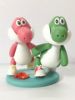 Picture of Yoshi Bride & Groom Wedding Cake Topper, Super Mario Inspired Cake Topper