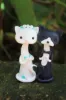 Picture of Cat Wedding Cake Topper, Black & white Kitty Wedding Topper
