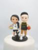 Picture of Volleyball Bride & Basketball Groom Wedding Cake Topper with 2 pets, Memorial dog figurine