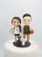Picture of Volleyball Bride & Basketball Groom Wedding Cake Topper with 2 pets, Memorial dog figurine